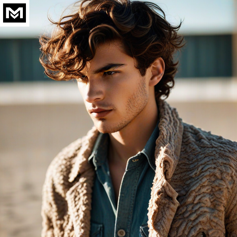 Wolf cut hairstyle for wavy hair