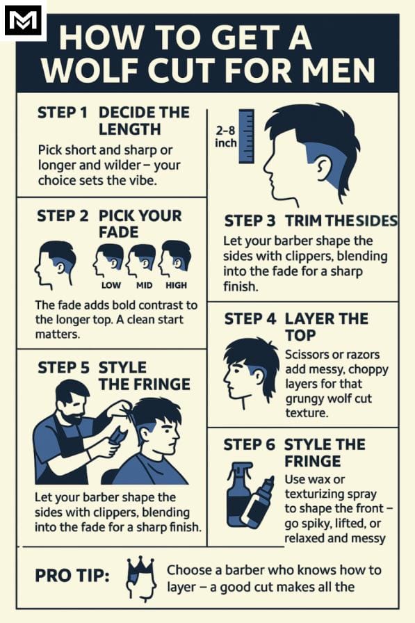 How to get a wolf cut for men?