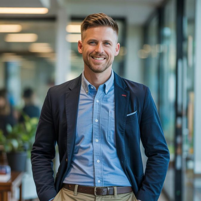 An executive sporting a professional business haircut