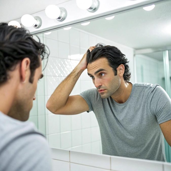 Preparing hair before a buzz cut