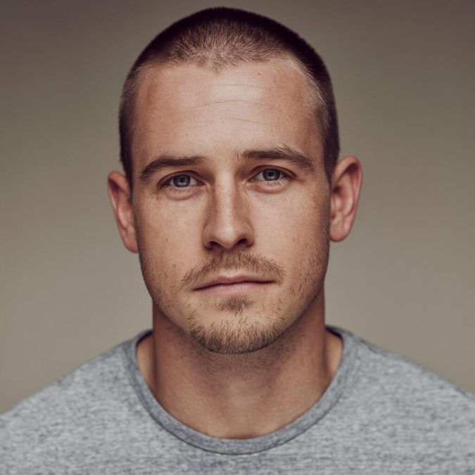 #2 buzz cut paired with 2mm stubble beard