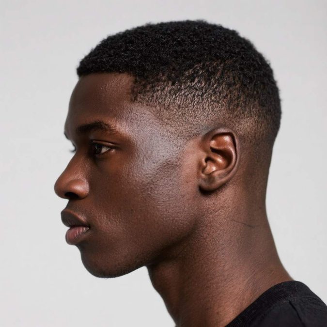 High taper buzz cut with lean sides