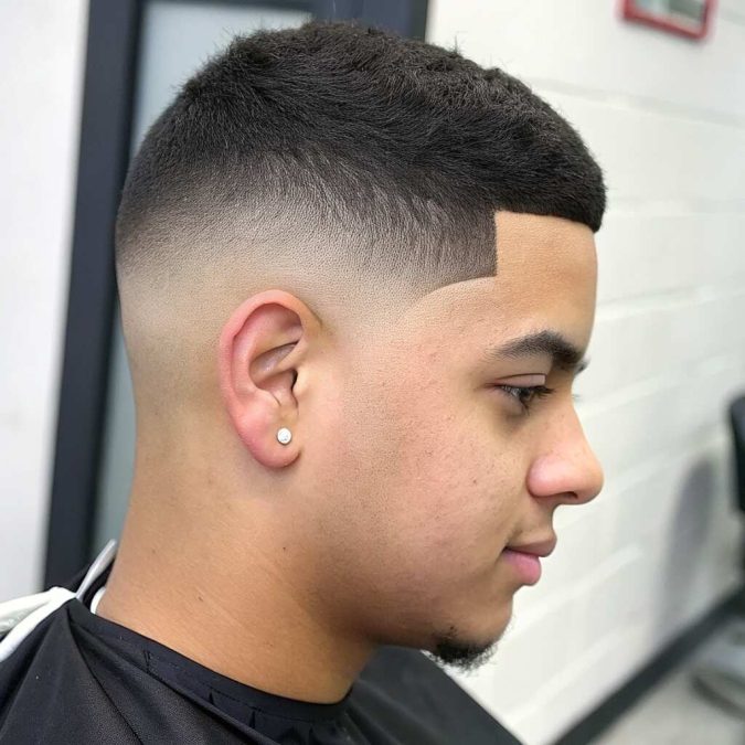 Drop-fade-line-dips-behind-the-ear