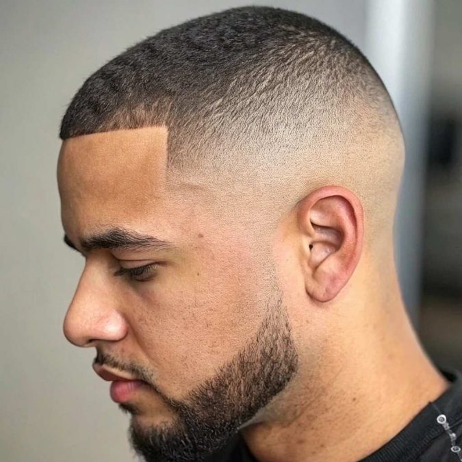 man's head showcasing a zero fade haircut