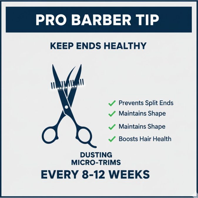 Pro barber tip—get dusting micro-trims every 8–12 weeks to keep ends healthy