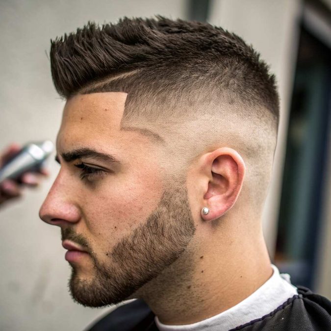 skin fade for men transitioning to bare skin with a foil shaver