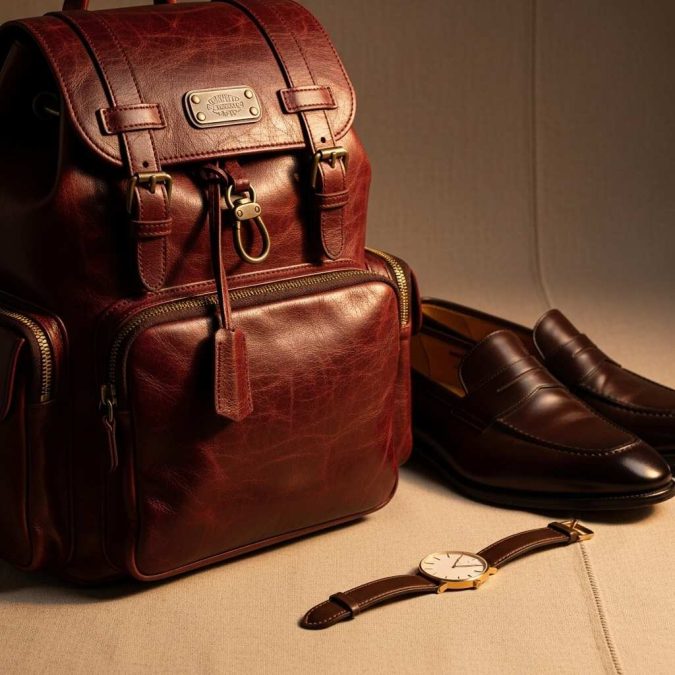 leather backpack for men style