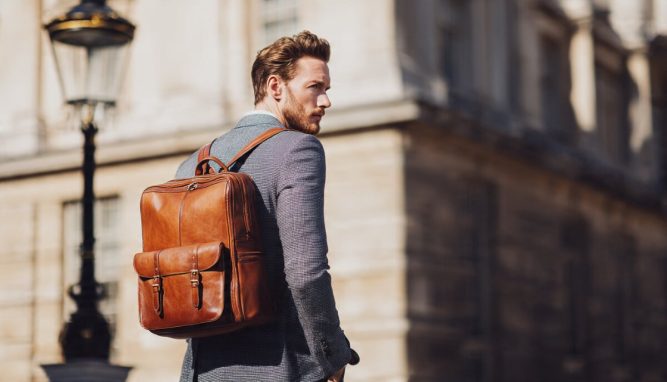 backpacks for men with tailored outfit