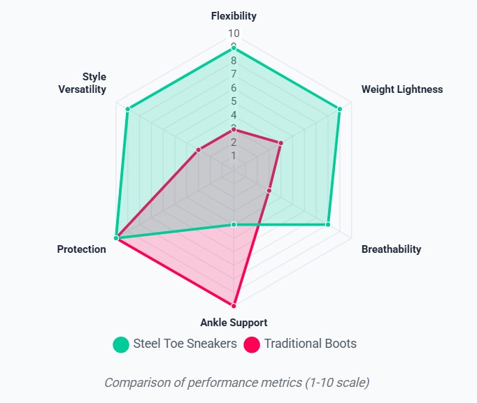 Steel toe boots vs steel toe sneakers
