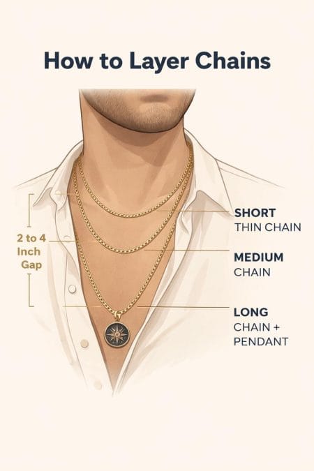 How to layer men’s necklaces properly