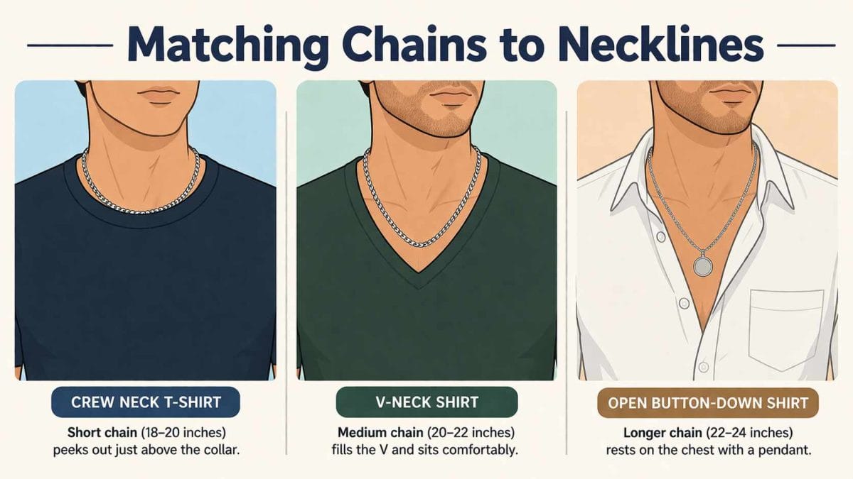 Matching chain length to necklines and outfits