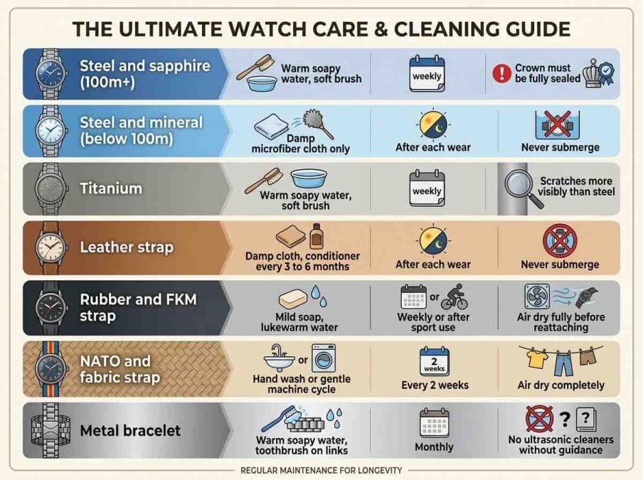 How to Clean Different Watch Materials at Home