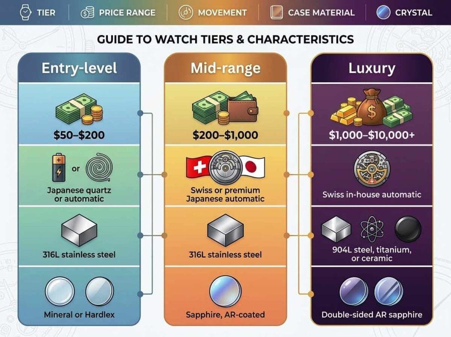 Watch Brands and Budget: What You Actually Get at Each Price Point