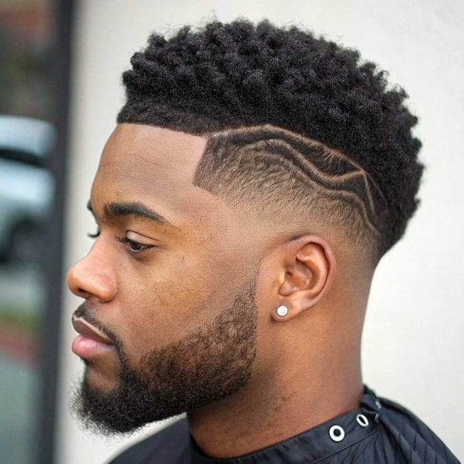 360 waves with a fade and sharp line up, presenting a polished Haircut Ideas for Black Men style.
