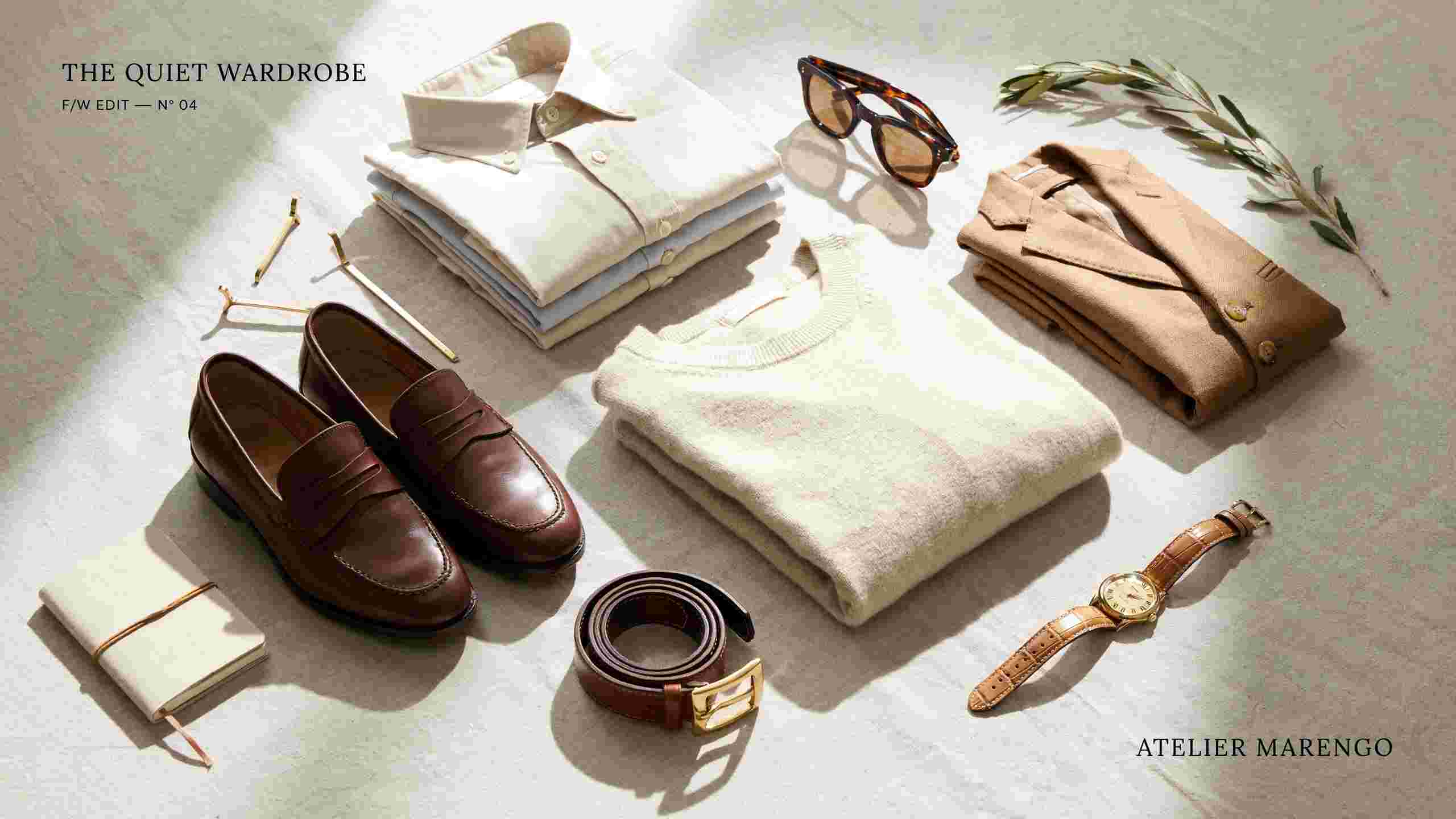 Men’s fashion mood board with tailored clothing, loafers, watch, sunglasses, and neutral menswear pieces.