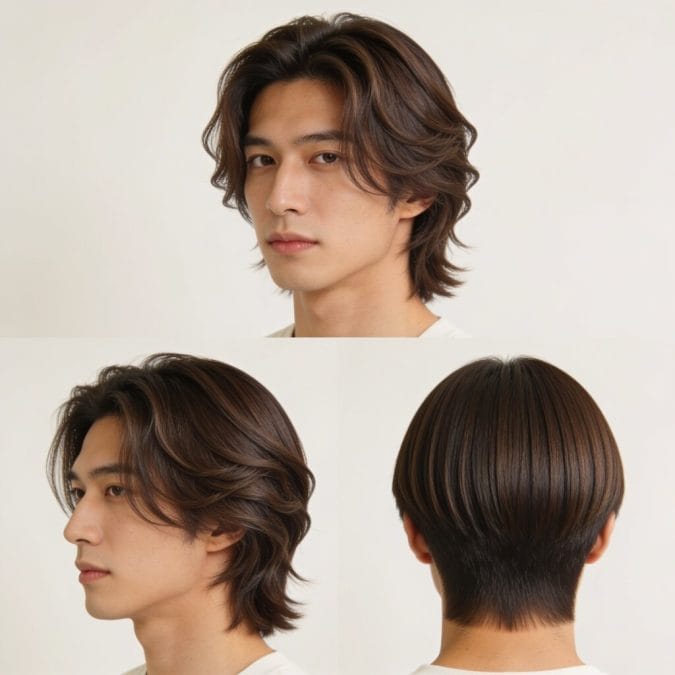 Layered medium haircut for straight hair with internal layers that create texture and lightweight movement.