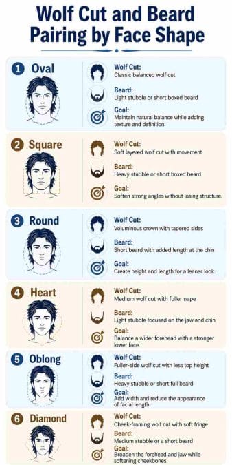 Face shape and beard pairing matrix