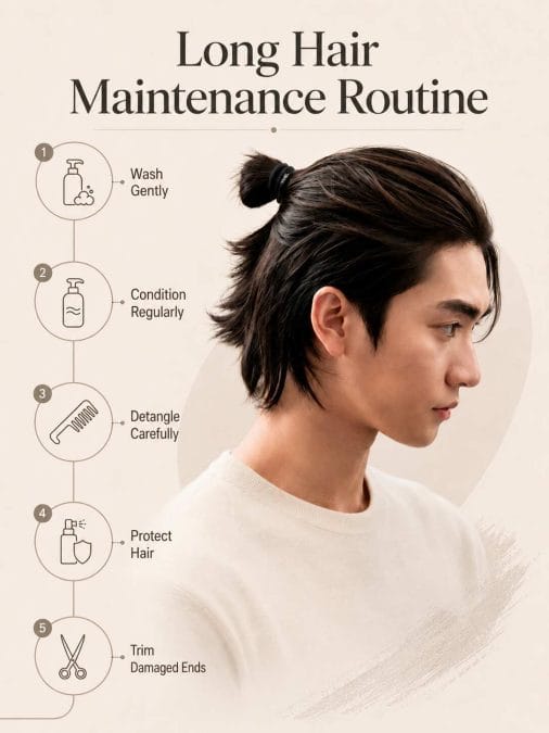 how to maintain long hair for men maintenance routine key care steps for keeping hair clean, conditioned, protected, and manageable