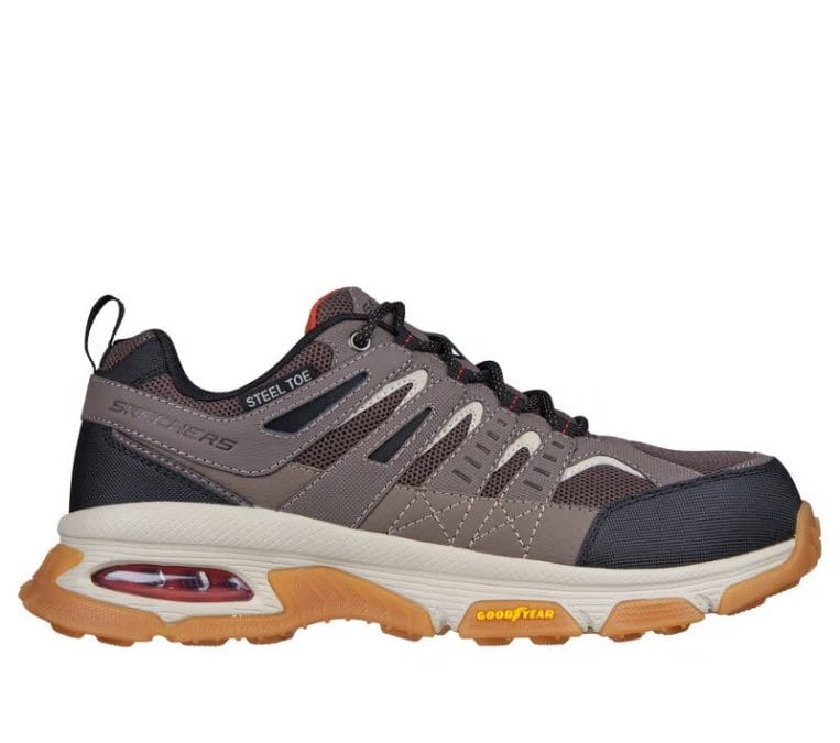 Skechers Skech-Air Envoy Arcket steel-toe sneaker with a visible air-cushion midsole window.