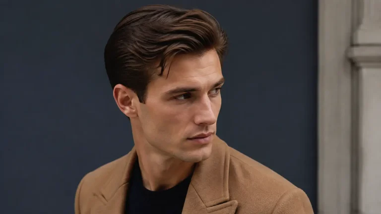 Old money hairstyle with controlled volume, softly tapered sides, and a natural finish