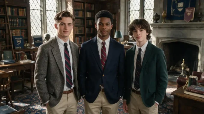 Preppy men’s hairstyles compared by length, shape, volume, and styling direction.