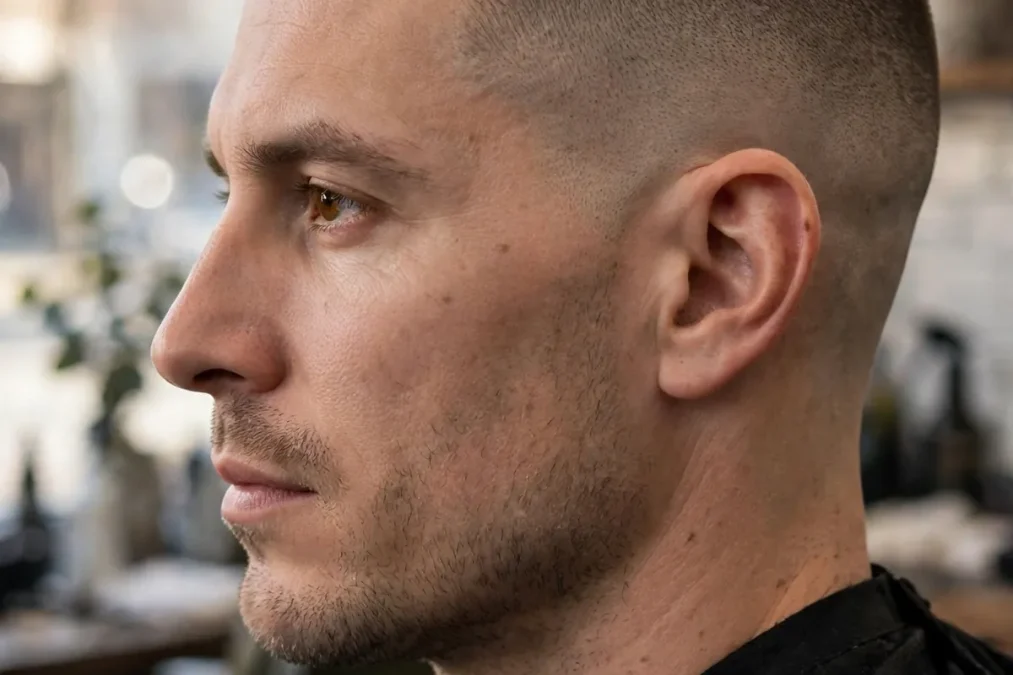 Buzz cut: a low-maintenance haircut with short uniform length.